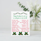 MERRY CHRISTMAS BRIEFKAART (Staand voorkant)