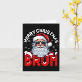 Merry Christmas Bruh Funny Santa Claus Retro Manne Kaart (Gele Bloem)