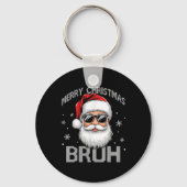 Merry Christmas Bruh Funny Santa Claus Retro Manne Sleutelhanger (Voorkant)