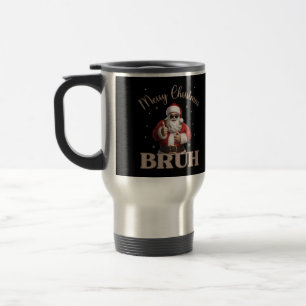 Merry Christmas BRUH Grappig ontwerp Reisbeker
