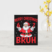 Merry Christmas Bruh Six Seven 6 7 Meme Gen Alpha Kaart (Gele Bloem)