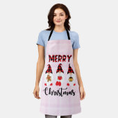 Merry Christmas- Buffalo Plaid Gnomes Schort (Gedragen)