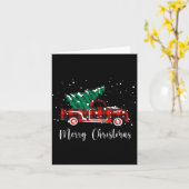 Merry Christmas Buffalo Truck Tree Red Plaid Kaart (Gele Bloem)