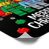 Merry Christmas Building Bricks Santa Elf Snowman Poster (Hoek)