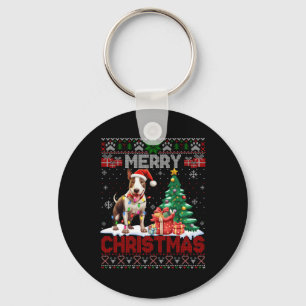 Merry Christmas Bull Terrier Hondenliefhebbers Ugl Sleutelhanger