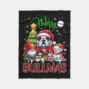Merry Christmas Bulldog Schattige Santa Bulldog Gn Fleece Deken