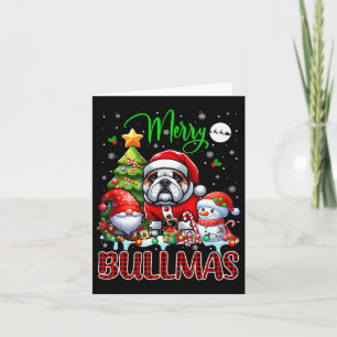 Merry Christmas Bulldog Schattige Santa Bulldog Gn Kaart