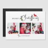 Merry Christmas Calligraphy Botanical 3 Photo (Voorkant / Achterkant)