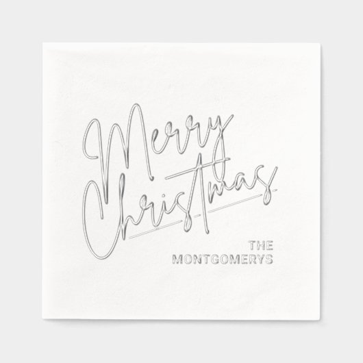 Merry Christmas Calligraphy Silver (Recto)