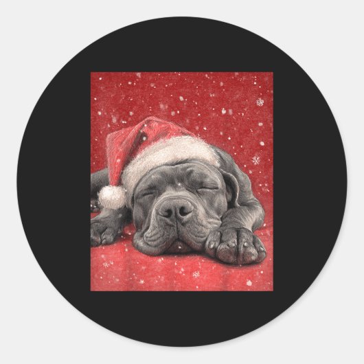 Merry Christmas Cane Corso  Ronde Sticker (Voorkant)