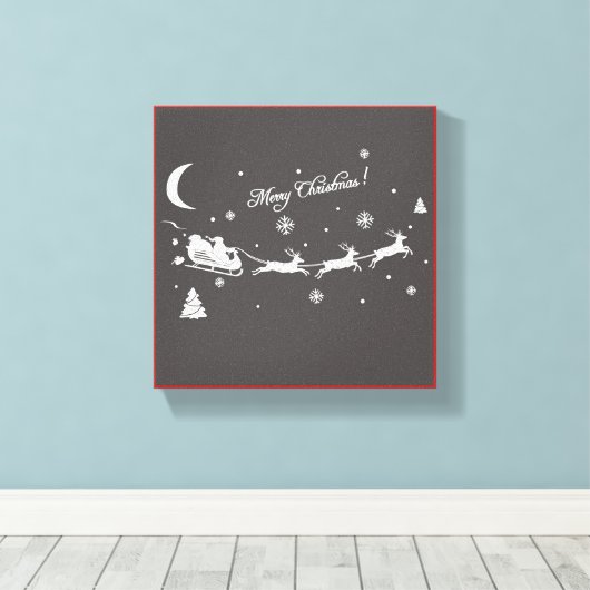 MERRY CHRISTMAS CANVAS AFDRUK (Insitu (Houten vloer))