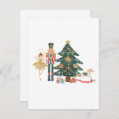 Merry Christmas Card with Nutcracker characters Feestdagenkaart (Voorkant / Achterkant)