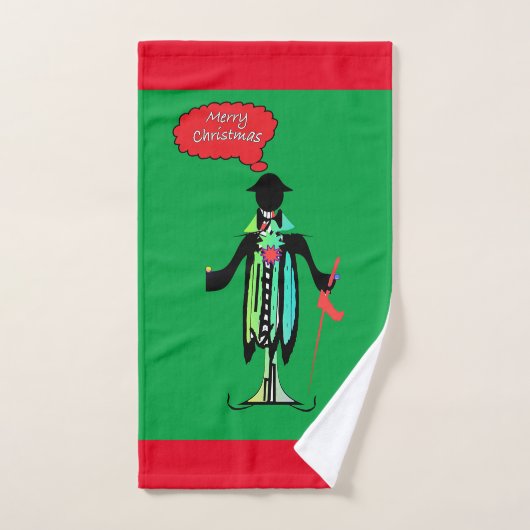 MERRY CHRISTMAS CARICATURE FIGURE (Serviette à main)
