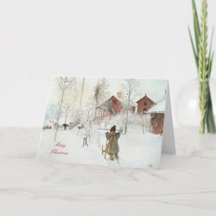 Merry Christmas Carl Larsson Art Feestdagen Kaart
