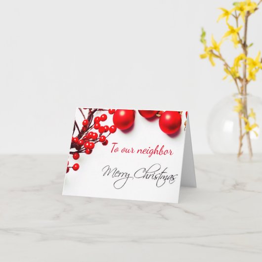 **MERRY CHRISTMAS** CARTE "VOISIN" (Fleur jaune)