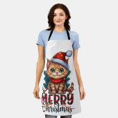 Merry Christmas Cat Schort (Gedragen)