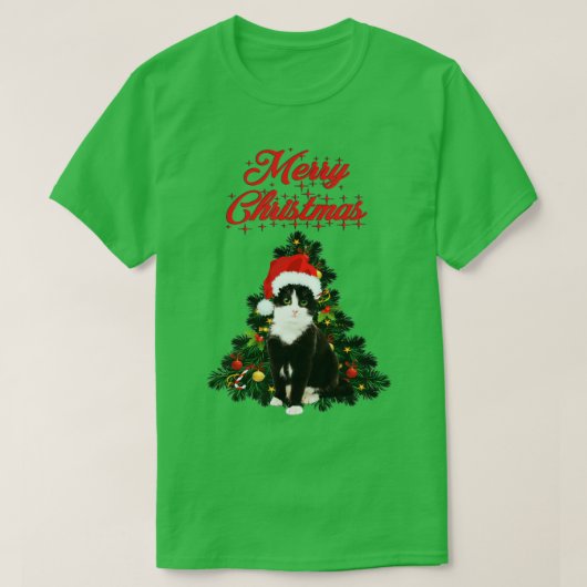 MERRY CHRISTMAS CAT T-SHIRT (Design voorkant)