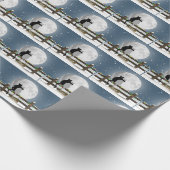 Merry Christmas Cats On a Winter Fence Cadeaupapier (Hoek)