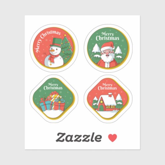 Merry christmas celebration sticker collection (Feuille)