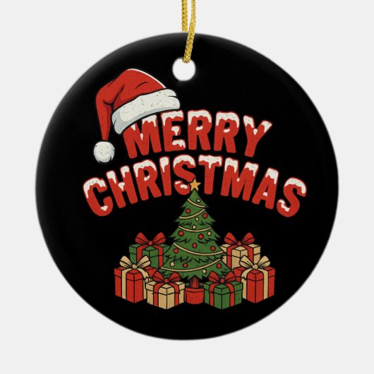Merry Christmas Ceramic Ornament (Voorkant)