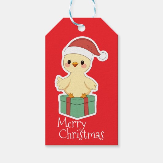 Merry Christmas Chicken Cadeaulabel (Voorkant)