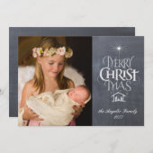 Merry Christmas Christelijk schoolbord aanpassen Feestdagenkaart (Voorkant / Achterkant)