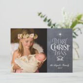 Merry Christmas Christelijk schoolbord aanpassen Feestdagenkaart (Staand voorkant)