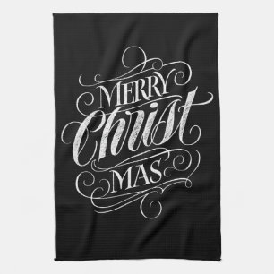 Merry CHRISTmas Christelijke Kalkbord Kalligrafie Theedoek