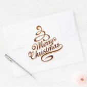 Merry Christmas - Christmas Tree Vierkante Sticker (Envelop)