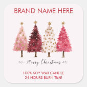 Merry Christmas | Christmas Trees Candle Labels (Voorkant)
