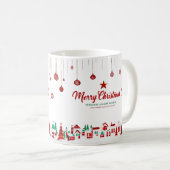 Merry Christmas Classic Mug – Red & Green Village  (Devant droit)