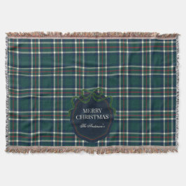 Merry Christmas Classic Preppy Tartan Plaid Deken
