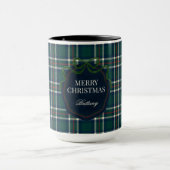 Merry Christmas Classic Preppy Tartan Plaid Mok (Midden)