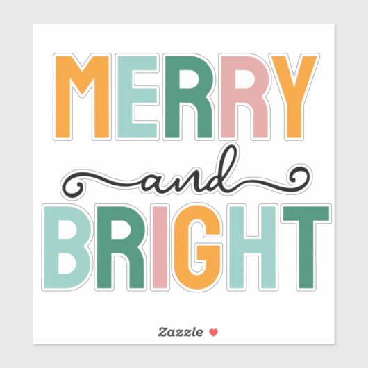 Merry Christmas Classical Unique Minimalist Plain Sticker (Vel)