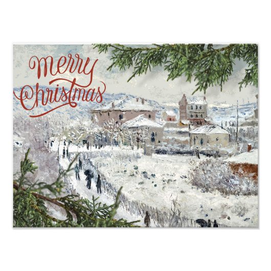 Merry Christmas. Claude Monet Photo Enlargement Foto Afdruk (Voorkant)