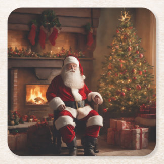 Merry Christmas Coaster – Festive Holiday Vierkante Kartonnen Onderzetter