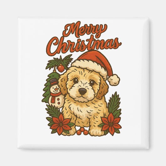 Merry Christmas Cockapoo Magnet (Devant)