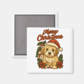 Merry Christmas Cockapoo Magnet Magneet (Voorkant / Achterkant)