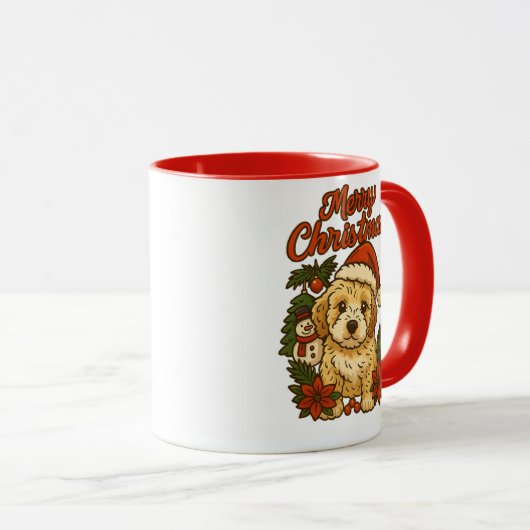 Merry Christmas Cockapoo Mug (Devant droit)