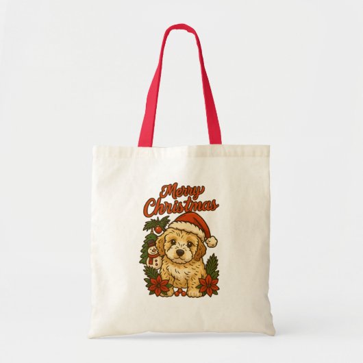 Merry Christmas Cockapoo Tote Bag (Devant)