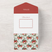 Merry Christmas Coquette Bow, Ribbon Frame 1 Photo All In One Uitnodiging (Buitenkant)