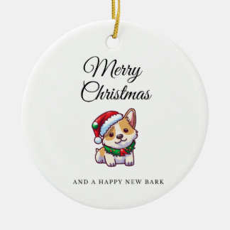 Merry Christmas corgi keramische ornament