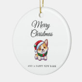 Merry Christmas corgi keramische ornament (Links)
