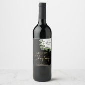 Merry Christmas Corporate logo Krans Vakantie Wijn Etiket (Voorkant)