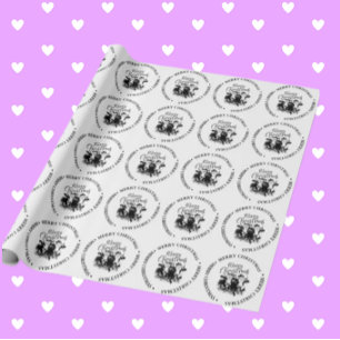 Merry Christmas Country Koe thema Cadeaupapier