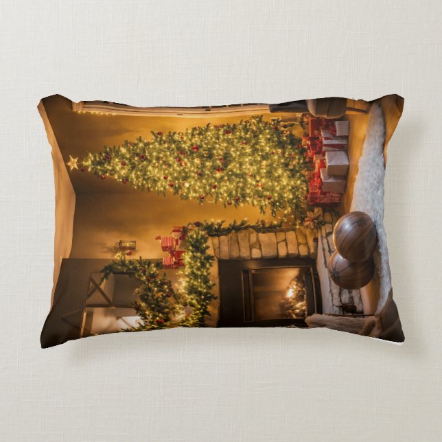 "Merry Christmas Cozy Pillow" "Jolly Holiday Throw Accent Kussen (Voorkant)