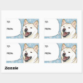 Merry Christmas Cream Shiba Inu Cadeau Label (Vel)