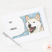 Merry Christmas Cream Shiba Inu Cadeau Label (Envelop)