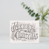 Merry Christmas, Currier & Ives (reprod) Briefkaart (Staand voorkant)