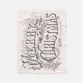 Merry Christmas, Currier & Ives (reprod) Fleece Deken (Voorkant)